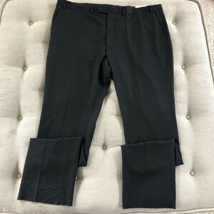 Perry Ellis Portfolio Black Pants Unhemmed 45 NEW